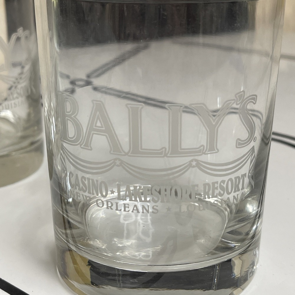 VTG‎ Bally's Casino Lakeshore Resort New Orleans Set Of 4 Rock Glasses